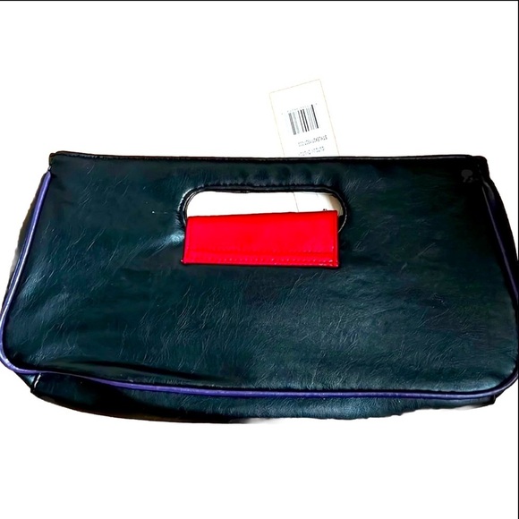 Vintage Disco faux leather color block clutch by Bonita Bags - Picture 2 of 4